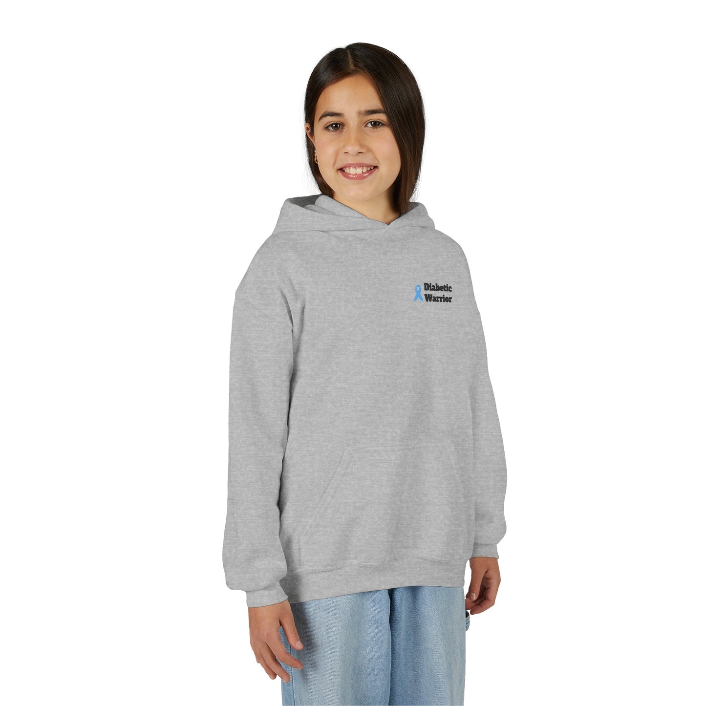 The Diabuddies Store Never Give Up Warrior - Youth Hoodie Never Give Up Warrior - Youth Hoodie: A powerful statement for the young warriors of the diabetes community. This super soft, comfortable hoodie is the perfect way to share a message of strength, r