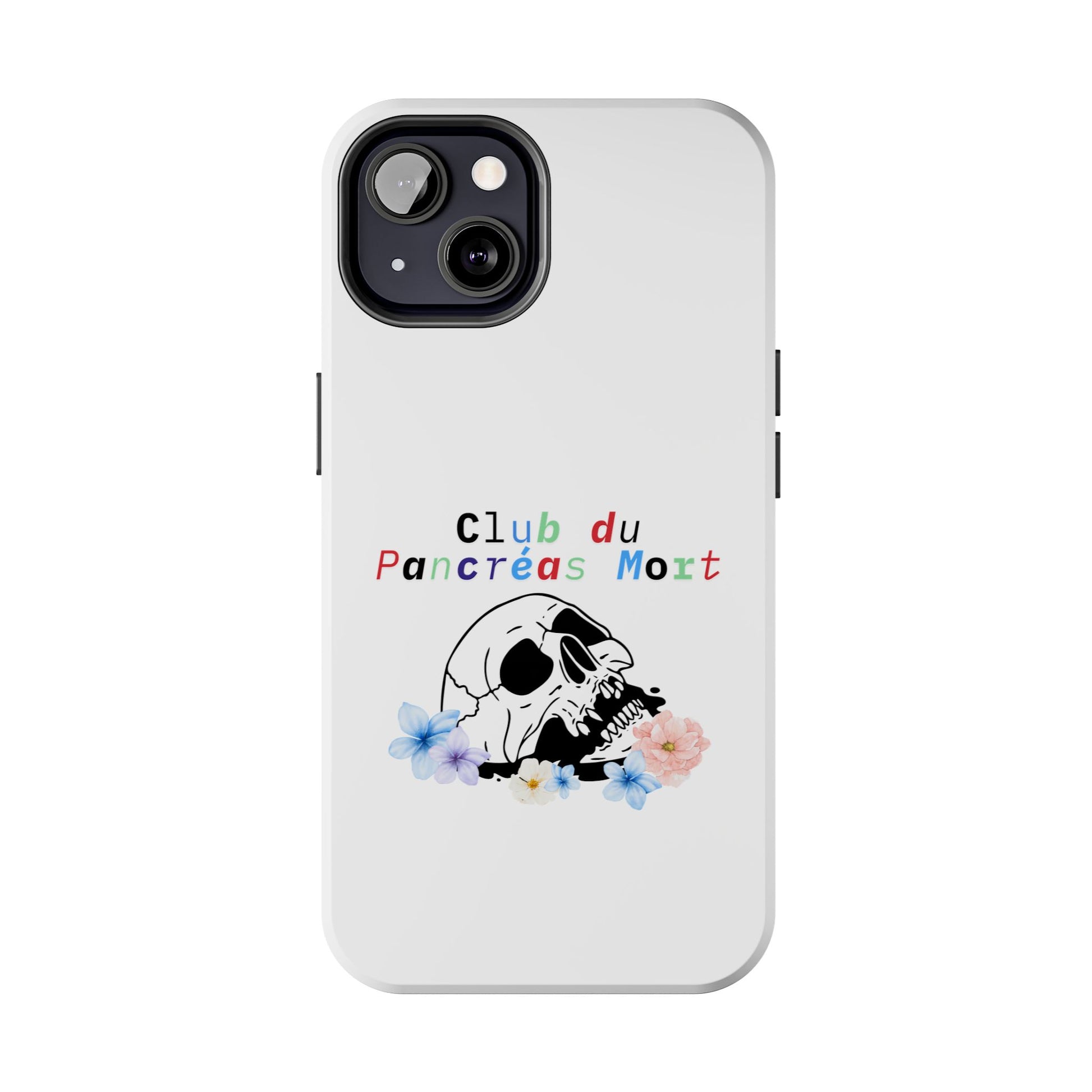 Skull & Flowers, Dead Pancreas Club (French) - Phone Cases The Diabuddies Store Mobile Phone Cases $18.23