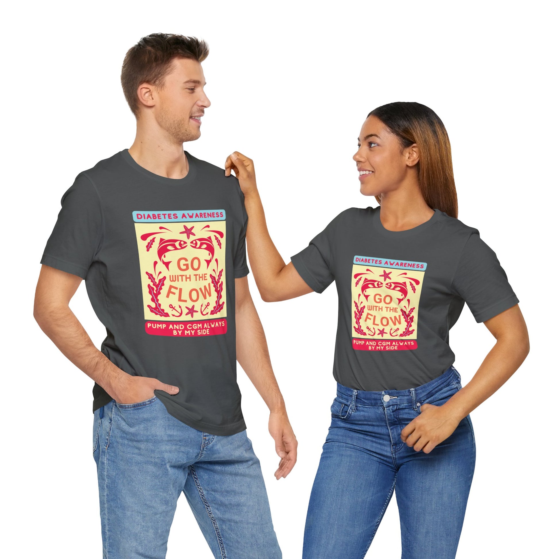 The Diabuddies Store Go with the Flow (Diabetes) - Unisex Tee Go with the Flow (Diabetes) - Unisex Tee: Engineered for those who live with a pump and CGM, this tank ensures your devices are always within reach and comfortably secure, letting you move free