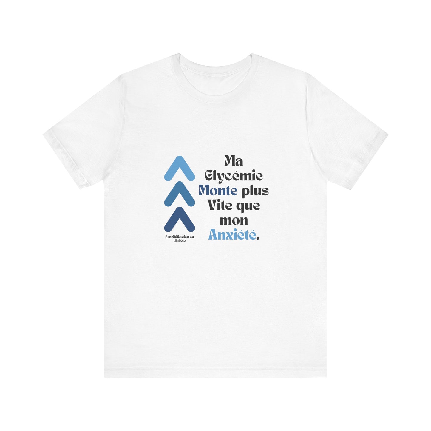 The Diabuddies Store Spiking Faster than my Anxiety (French/Blue) - Unisex Tee Spiking Faster than my Anxiety (French/Blue) - Unisex Tee: Get ready to make a statement without saying a word. Our blue "Spiking Faster Than My Anxiety" French Unisex Tee is f