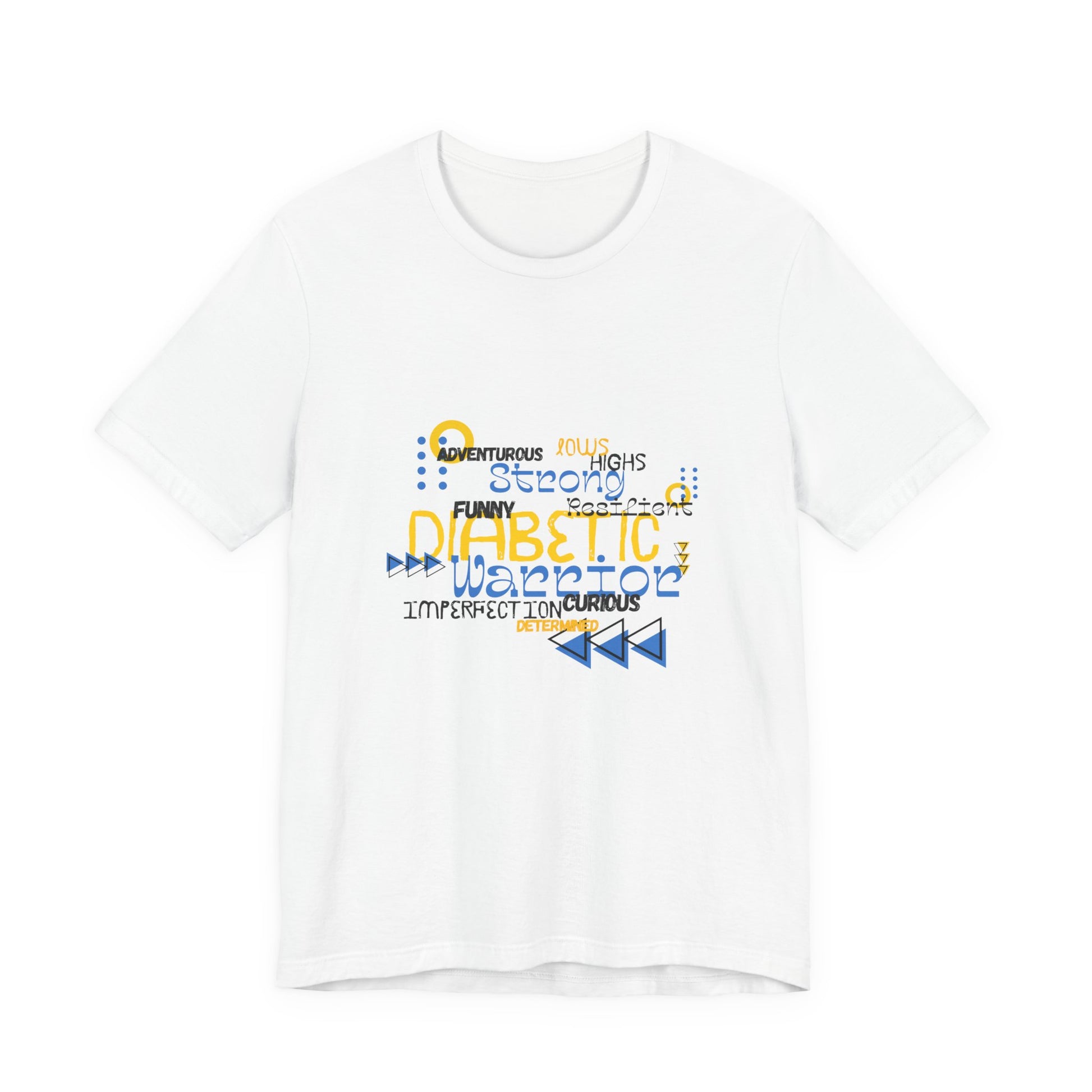 The Diabuddies Store Uplifted & Unleashed - Unisex Tee Uplifted & Unleashed - Unisex Tee: Embrace your strength, defy the odds. The "Uplifted & Unleashed" tee is more than just a shirt; it's a vibrant testament to the diabetic warrior within. Adorned with