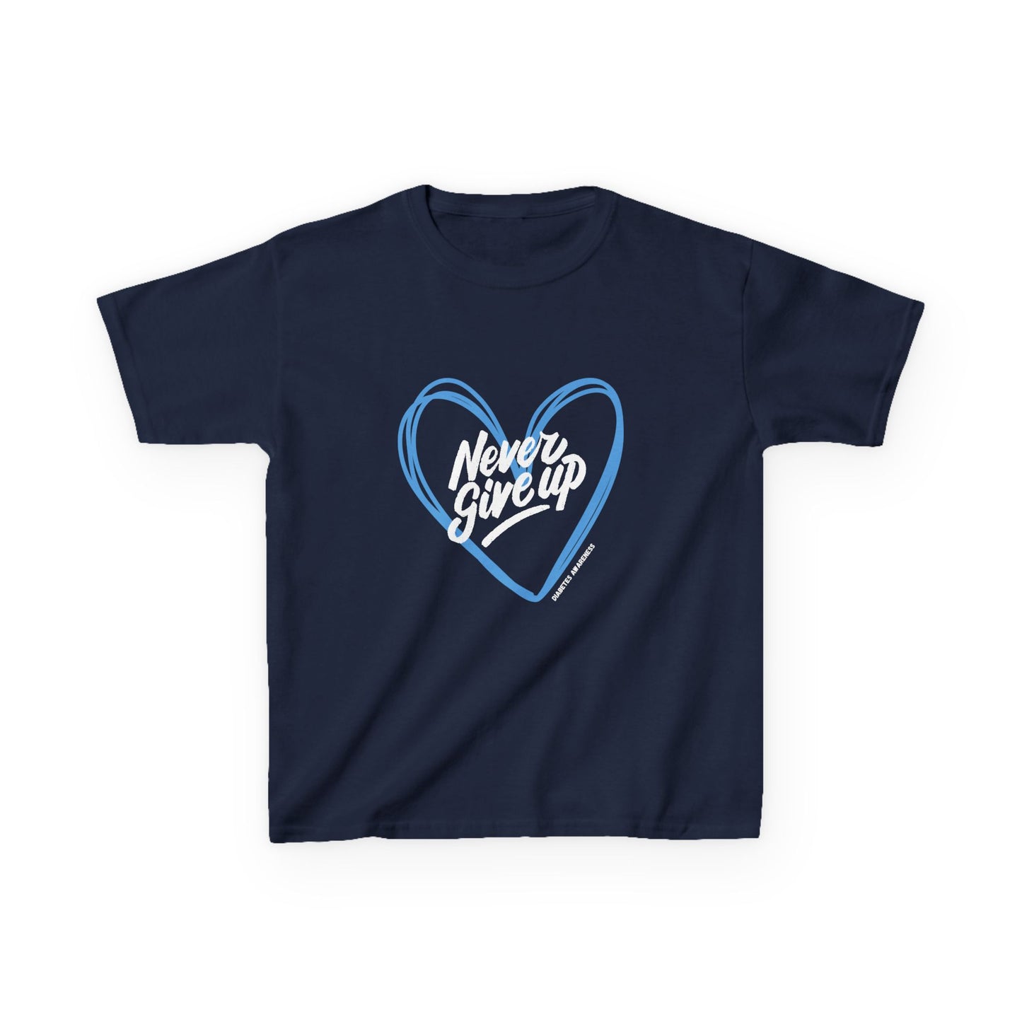 The Diabuddies Store Never Give Up - Kids Tee Never Give Up - Kids Tee: A powerful statement for the young warriors of the diabetes community. This super soft, comfortable Tee is the perfect way to share a message of strength, resilience, and hope. $16.00