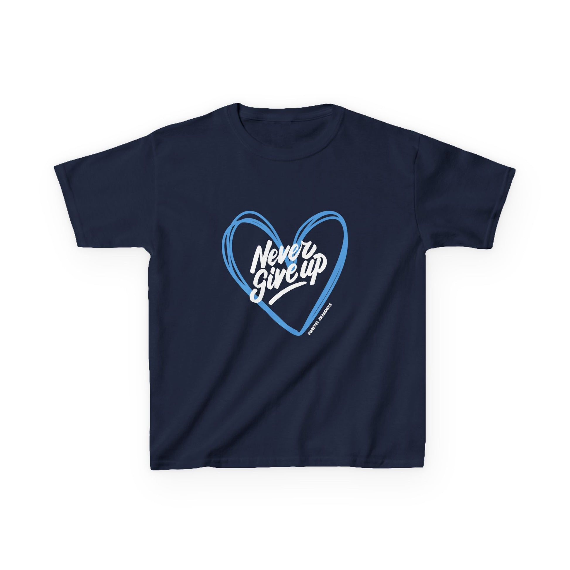 The Diabuddies Store Never Give Up - Kids Tee Never Give Up - Kids Tee: A powerful statement for the young warriors of the diabetes community. This super soft, comfortable Tee is the perfect way to share a message of strength, resilience, and hope. $16.00