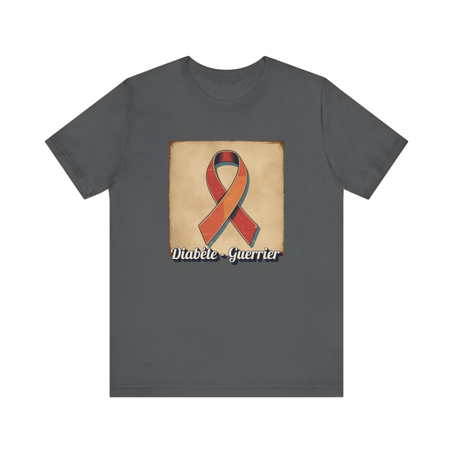 Diabetes Warrior, Retro Style (French/Guerrier) Unisex Tee The Diabuddies Store T-Shirts $22.50