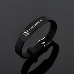Black Stainless Steel Medical Alert ID Bracelet The Diabuddies Store Uncategorized $11.99