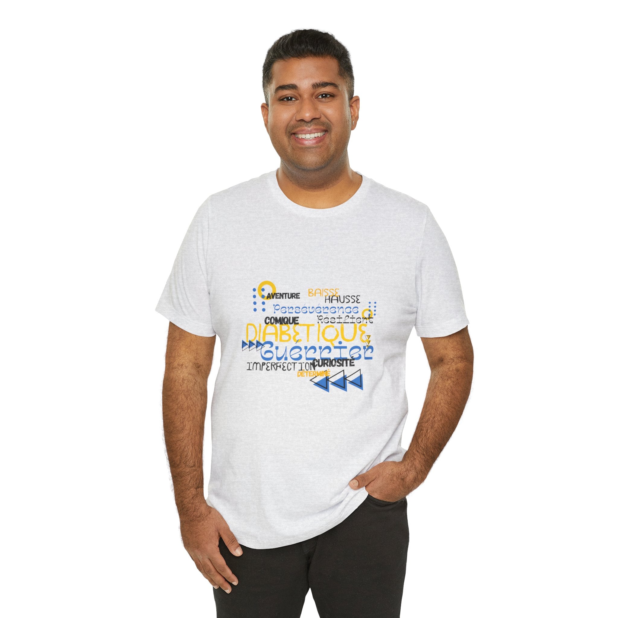 The Diabuddies Store Uplifted & Unleashed (French) - Unisex Tee Uplifted & Unleashed (French) - Unisex Tee: Embrace your strength, defy the odds. This tee is more than just a shirt; it's a vibrant testament to the diabetic warrior within. T-Shirts $22.50