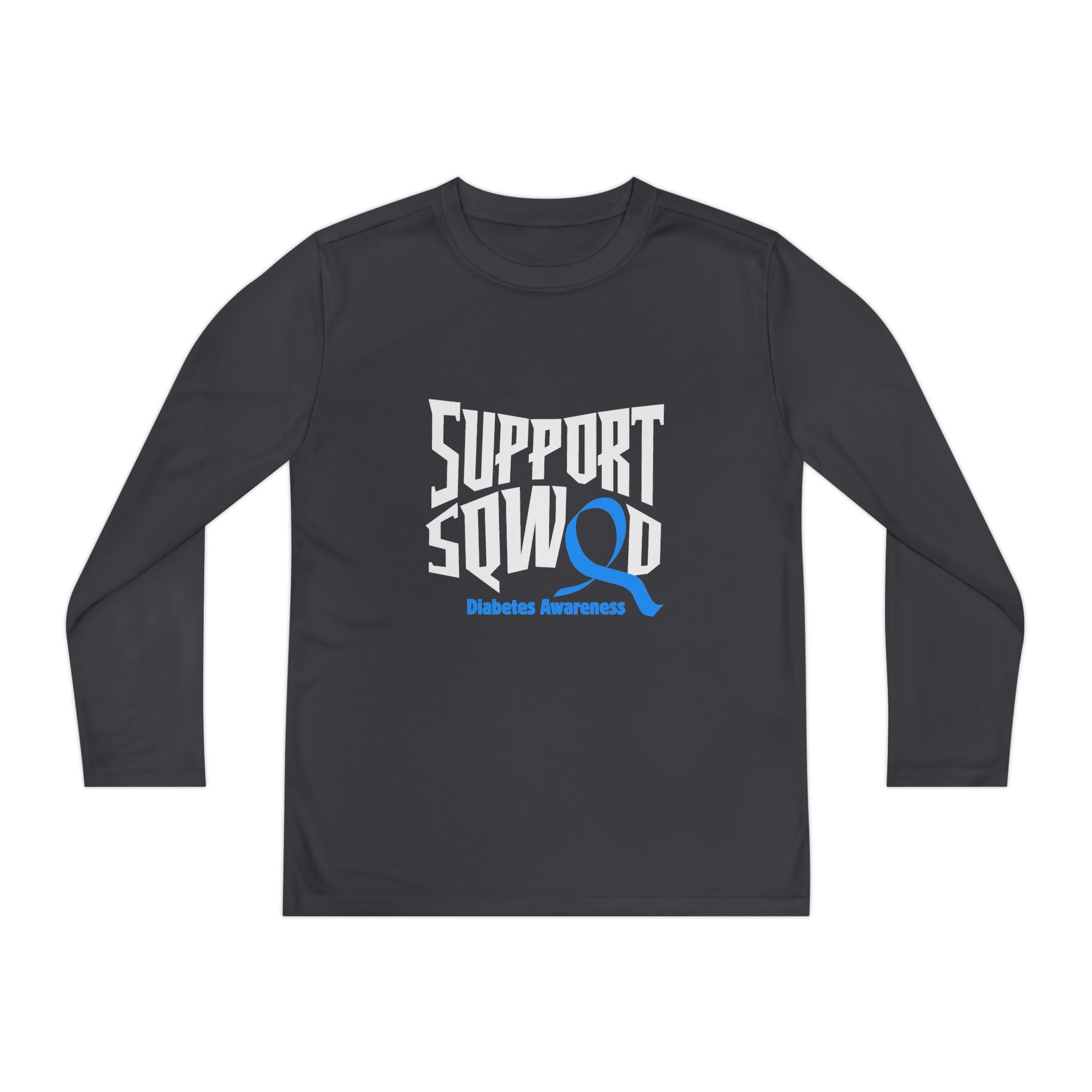 The Diabuddies Store Diabetes Support Squad - Long-sleeved Youth Tee Diabetes Support Squad - Long-sleeved Youth Tee: Unite against diabetes with the Diabetes Support Squad Kids' Tee! This super-soft long sleeved Tee is perfect for little heroes showing t