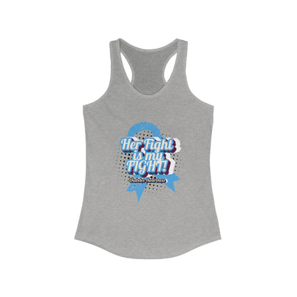 Her fight is my Fight! (Blue) - Racerback Tank The Diabuddies Store Tank Tops $19.96
