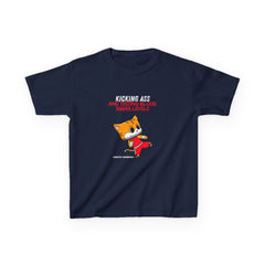 The Diabuddies Store Kickass & testing blood Sugars Levels - Kids Tee Kickass & testing blood Sugars Levels - Kids Tee: Unleash your inner ninja with our "Kickass & Testing Blood Sugars Levels" Kids Tee! Featuring an adorable, stealthy ninja cat, this sup