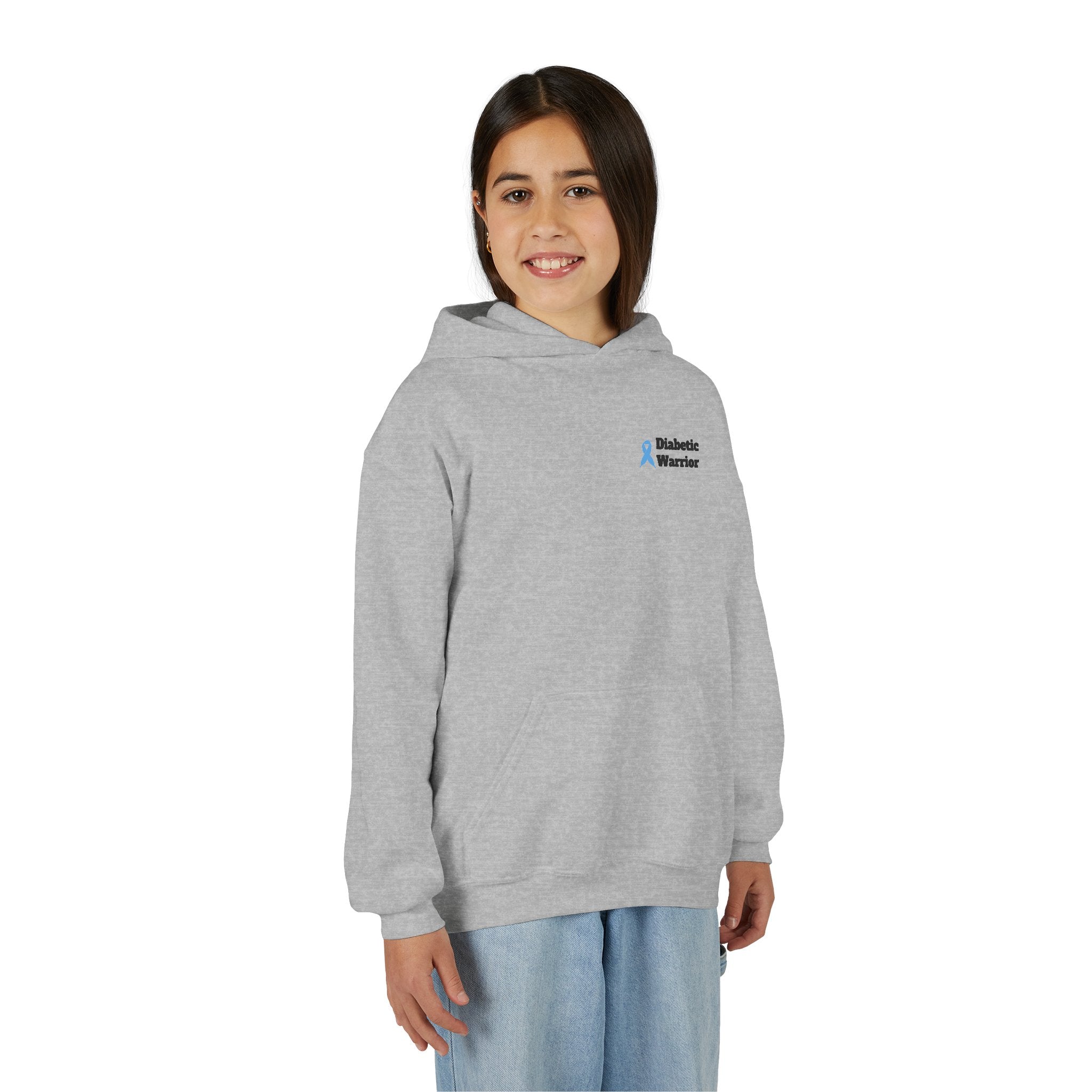 The Diabuddies Store Never Give Up! - Youth Hoodie A powerful statement for the young warriors of the diabetes community. This super soft, comfortable hoodie is the perfect way to share a message of strength, resilience, and hope. Hoodies Kids clothes Awa