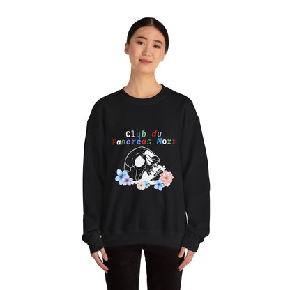 Skull & Flowers Dead Pancreas Club-French Unisex Sweatshirt The Diabuddies Store Sweatshirts $35.70
