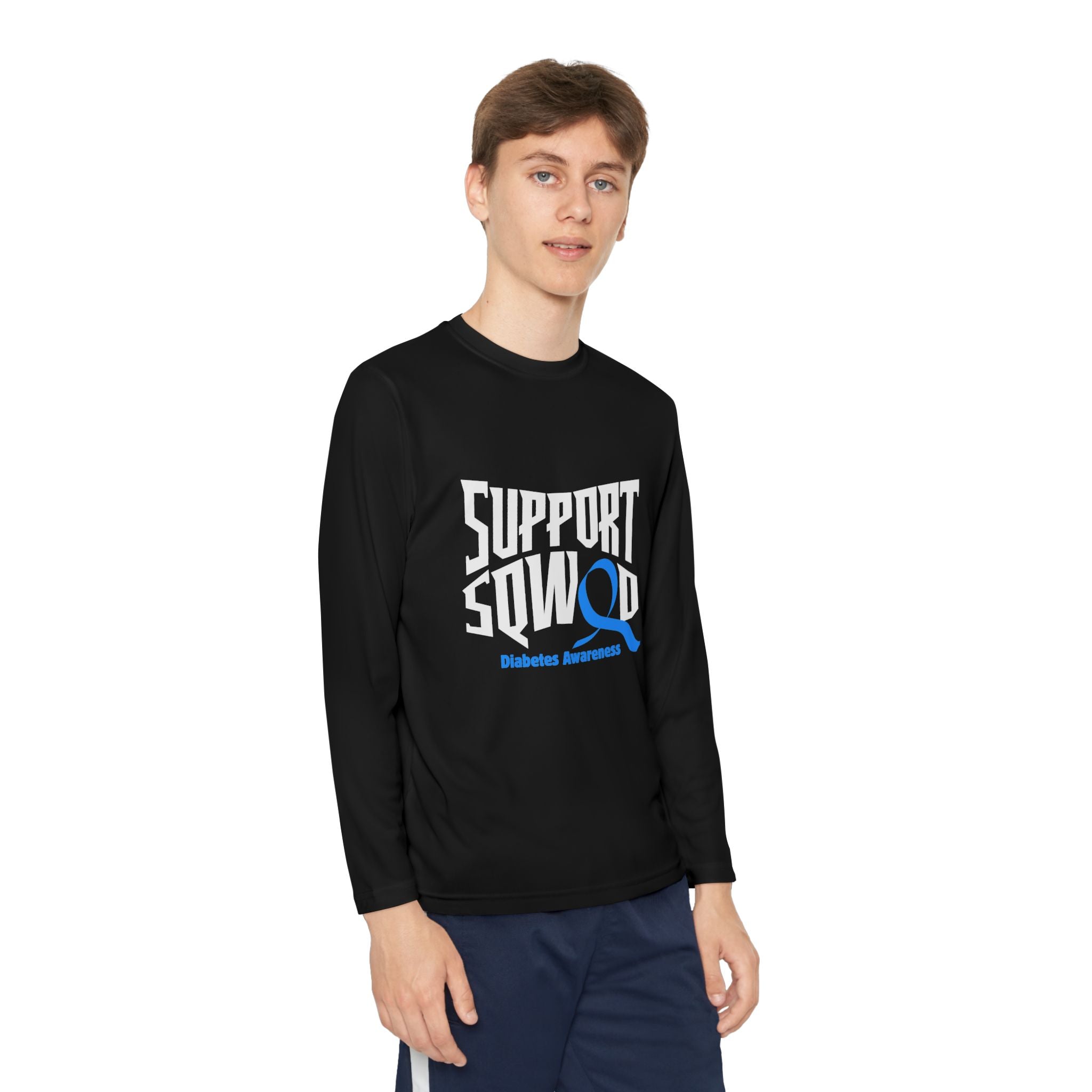 The Diabuddies Store Diabetes Support Squad - Long-sleeved Youth Tee Diabetes Support Squad - Long-sleeved Youth Tee: Unite against diabetes with the Diabetes Support Squad Kids' Tee! This super-soft long sleeved Tee is perfect for little heroes showing t