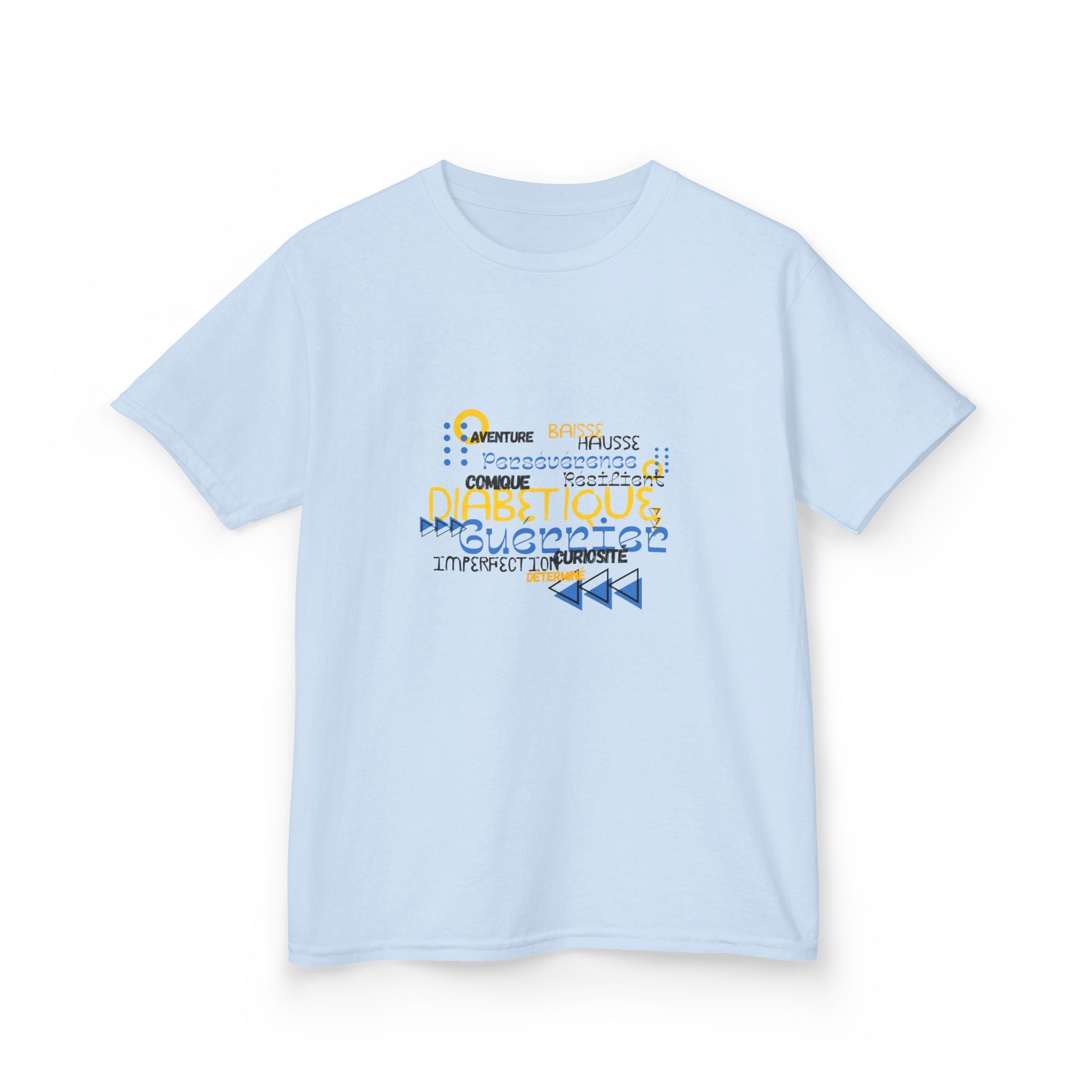 The Diabuddies Store Uplifted & Unleashed (French) - Kids Tee Uplifted & Unleashed (French) - Kids Tee: Embrace your strength, defy the odds. The "Uplifted & Unleashed" Kids Tee is more than just a Tee; it's a vibrant testament to the diabetic warrior wit