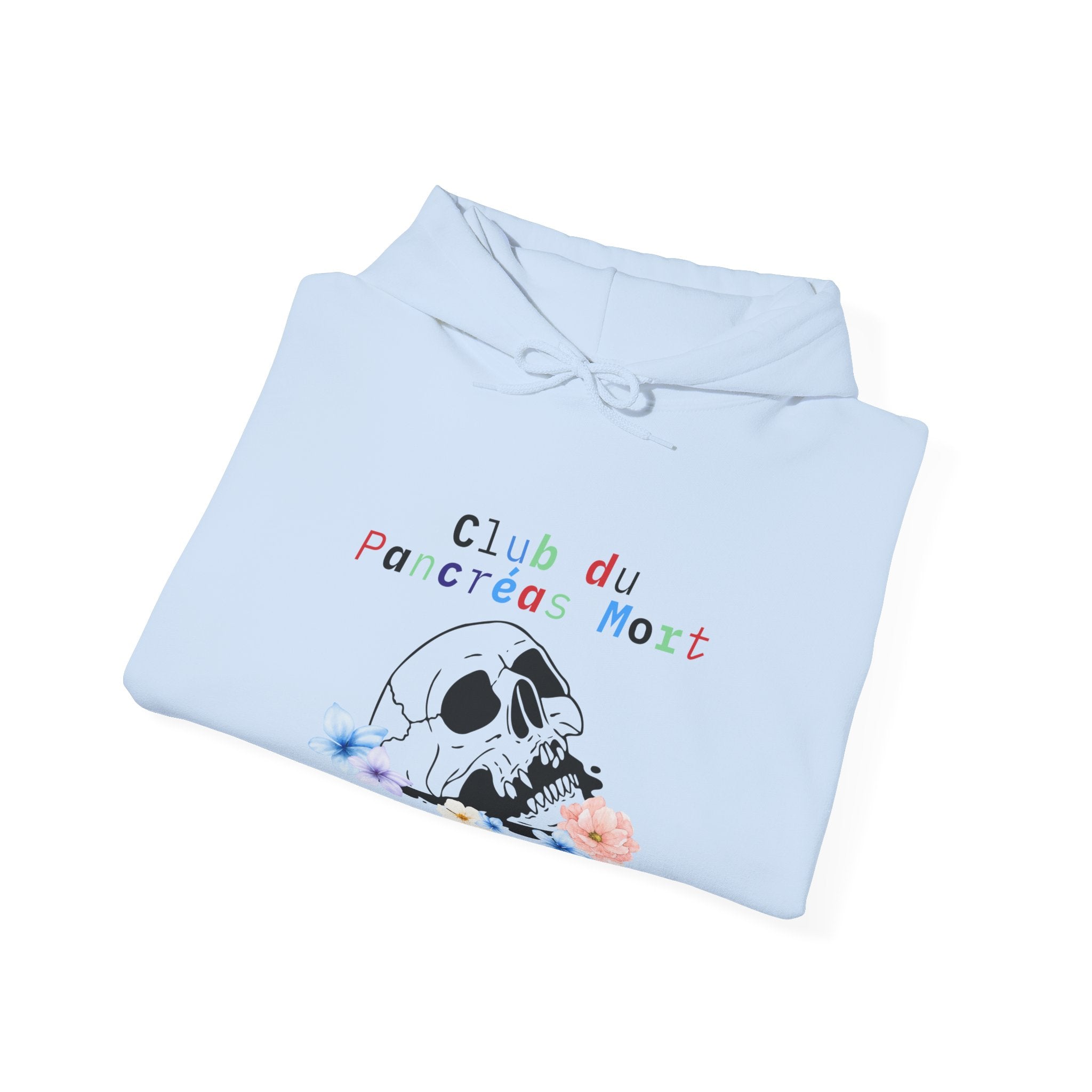 Skull & Flowers, Dead Pancreas Club (French) - Unisex Hoodie The Diabuddies Store Hoodies $32.41