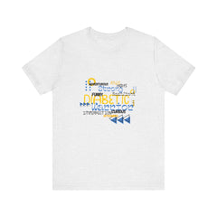 The Diabuddies Store Uplifted & Unleashed - Unisex Tee Uplifted & Unleashed - Unisex Tee: Embrace your strength, defy the odds. The "Uplifted & Unleashed" tee is more than just a shirt; it's a vibrant testament to the diabetic warrior within. Adorned with