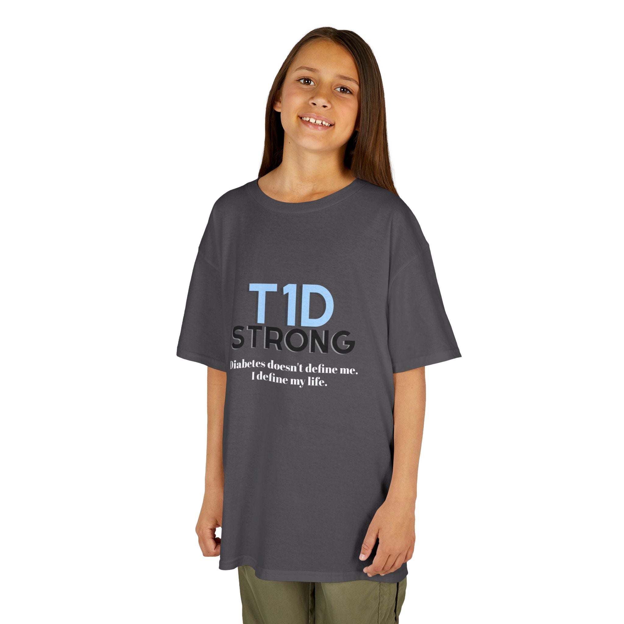 The Diabuddies Store T1D Strong (Diabetes) - Kids Tee T1D Strong (Diabetes) - Kids Tee: Wear your strength. This T1D Strong tee sends a powerful message: "Diabetes doesn't define me. I define my life." It's more than a shirt; it's a statement of resilienc