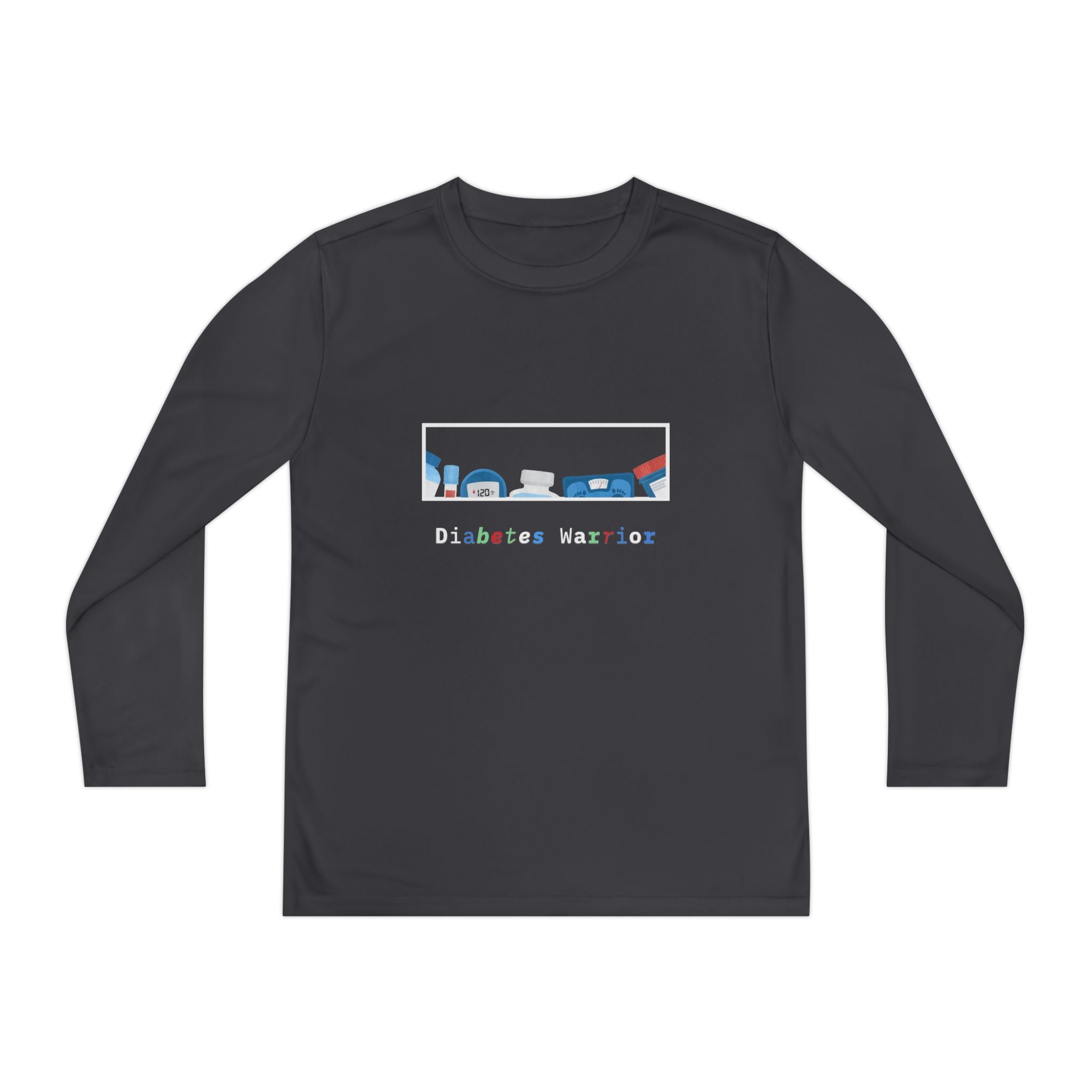 Diabetes Warrior w/supplies - Youth Longsleeve Tee The Diabuddies Store T-Shirts $23.44