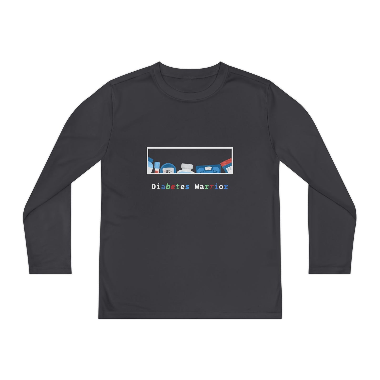 Diabetes Warrior w/supplies - Youth Longsleeve Tee The Diabuddies Store T-Shirts $23.44