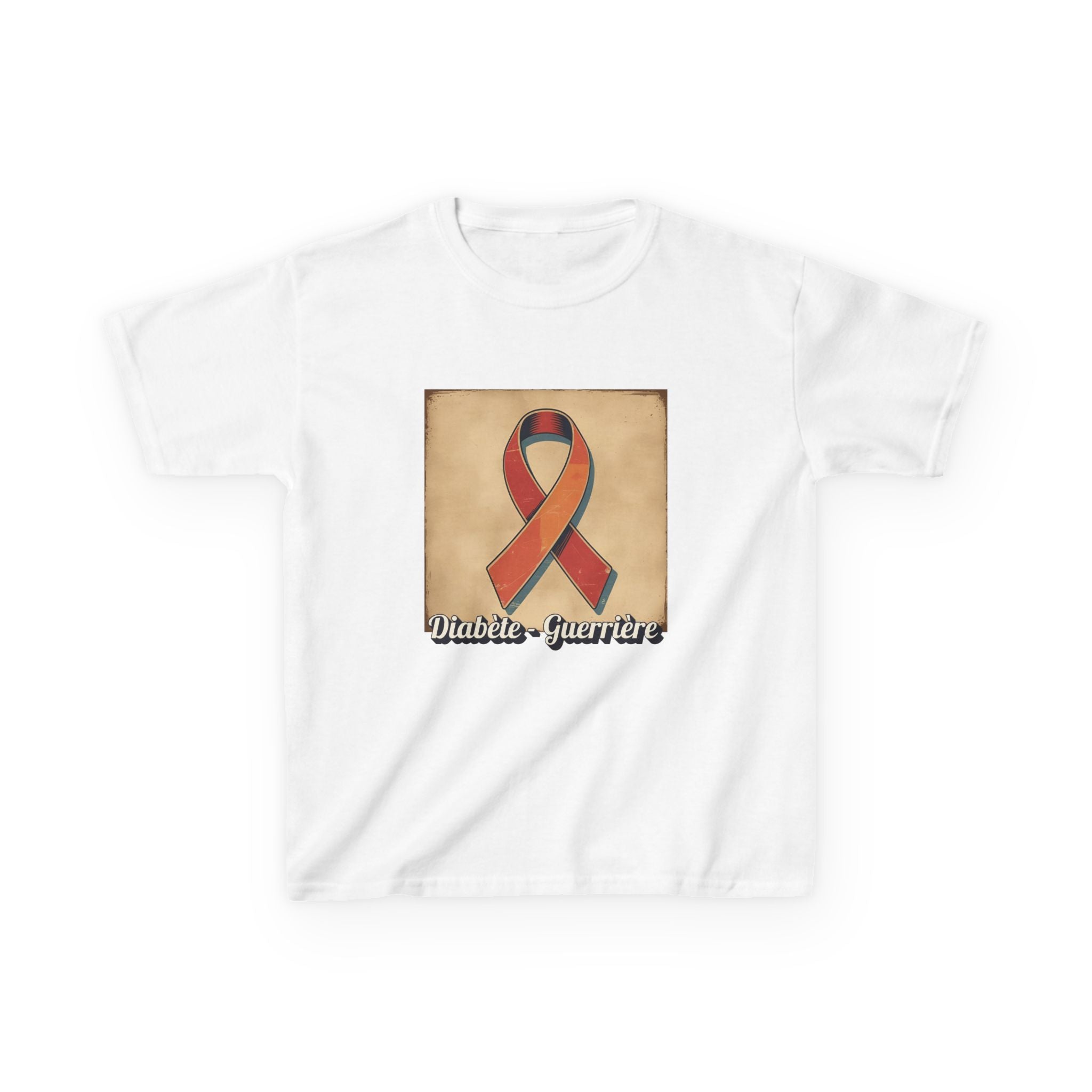 The Diabuddies Store Diabetes Warrior, Retro Look (French / Guerrière) - Kids Tee Diabetes Warrior, Retro Look (French / Guerrière) - Kids Tee: Let your young one show off their strength and style with our "Diabète - Guerrière" Retro Look French Kids Tee!