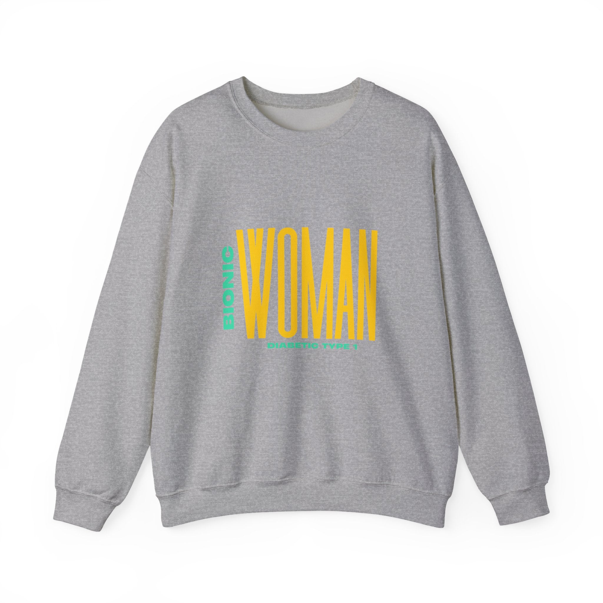 The Diabuddies Store Bionic Woman (Diabetes) - Unisex Sweatshirt Bionic Woman (Diabetes) - Unisex Sweatshirt: Unleash your inner Bionic strength! This Unisex Sweatshirt is a powerful statement of resilience, strength, and modern-day heroism for anyone liv