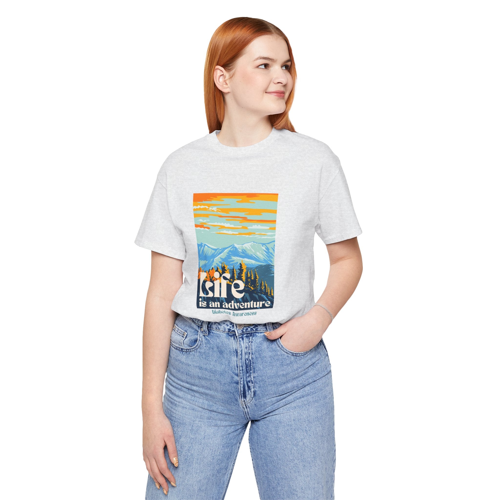The Diabuddies Store Life is an Adventure, Mountains - Unisex Tee Life is an Adventure, Mountains - Unisex Tee: Soul in the outdoors? This tee's for you! Embrace nature's call, from peaks to trails. Your adventure starts here. T-Shirts $22.50