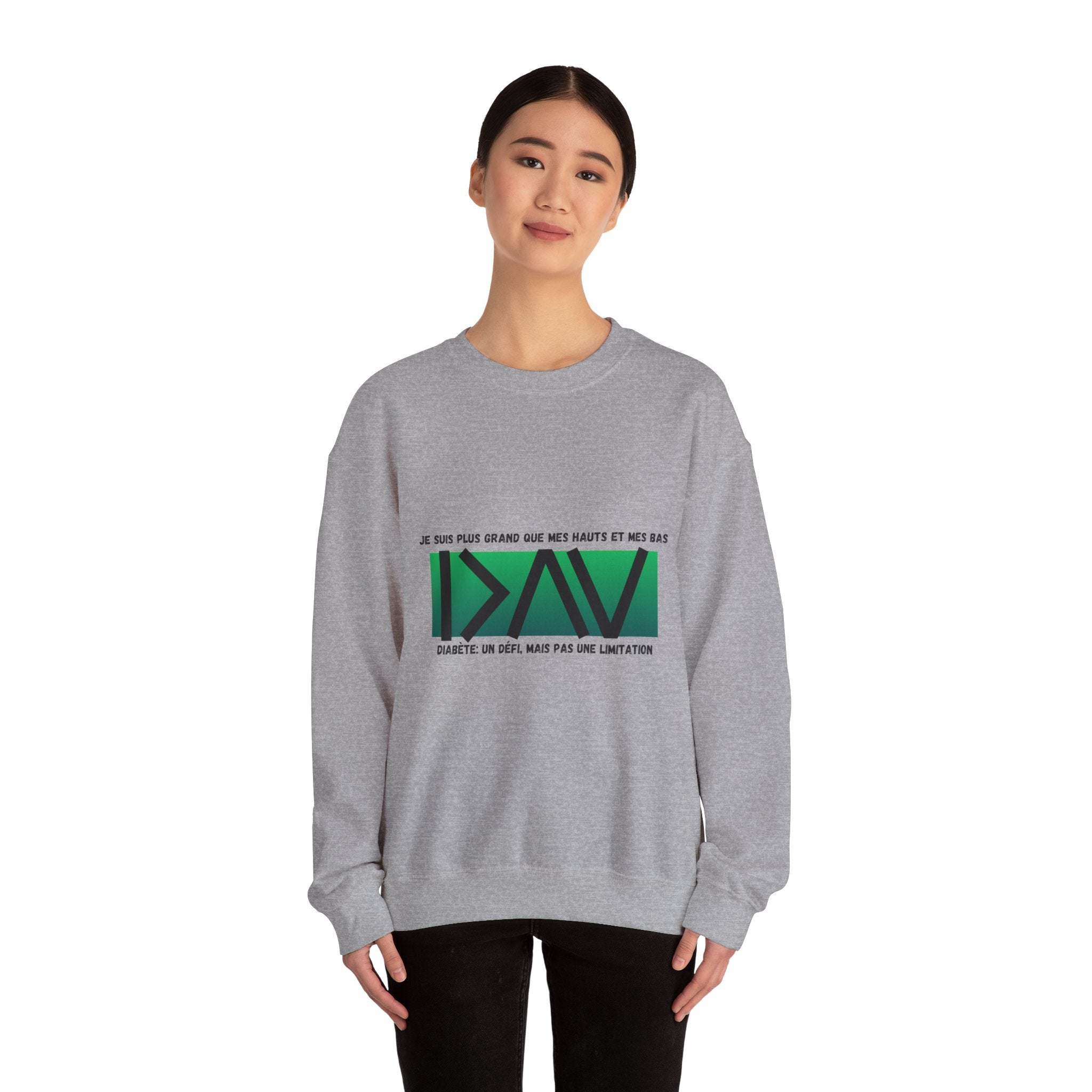 The Diabuddies Store Greater than (French/Green) - Unisex Sweatshirt Greater than (French/Green) - Unisex Sweatshirt: Sometimes, a single symbol says it all. Our Greater Than (French/Green) Unisex Sweatshirt features the powerful ">" symbol, representing