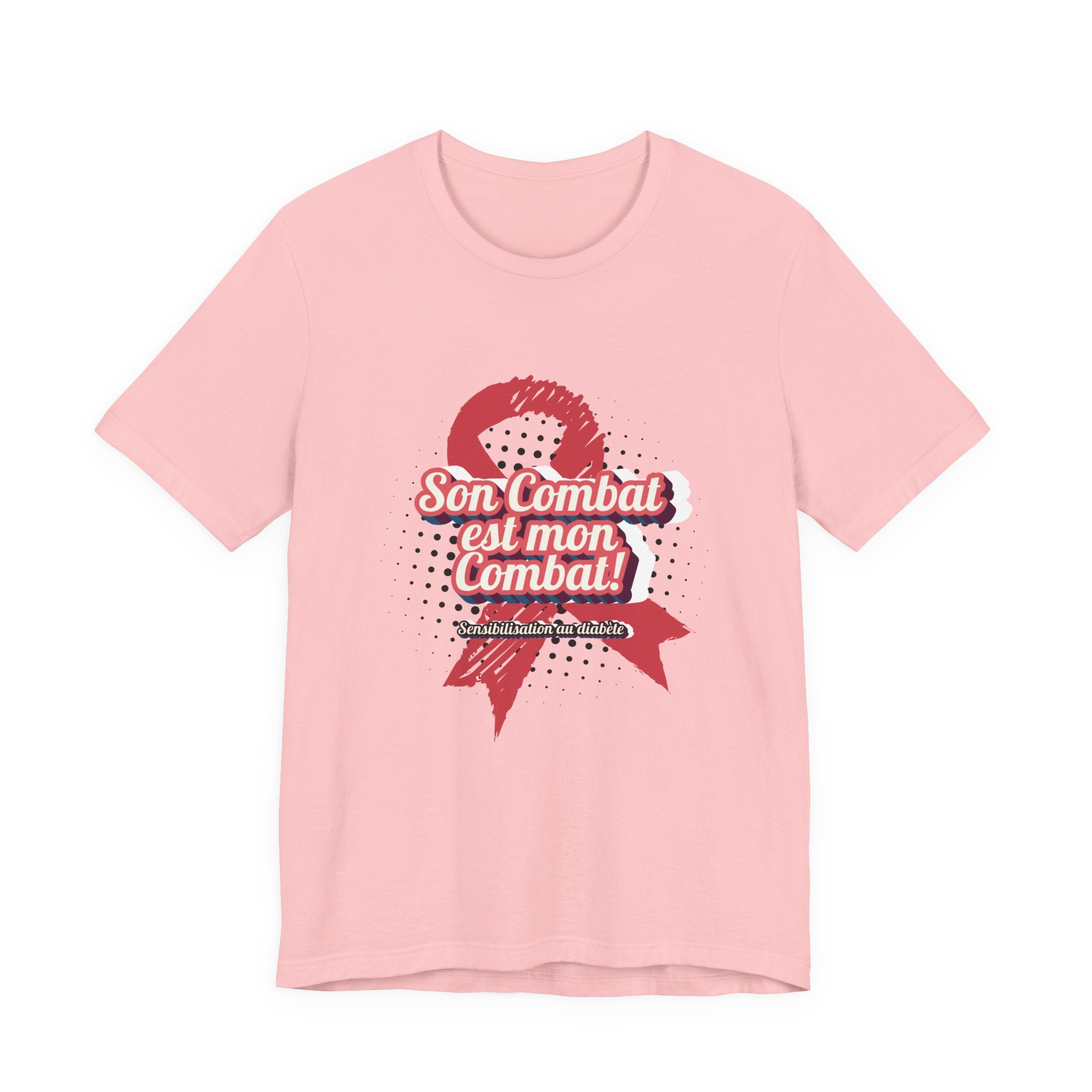 Her Fight is my Fight! (French in Pink) - Unisex Tee The Diabuddies Store T-Shirts $30.27