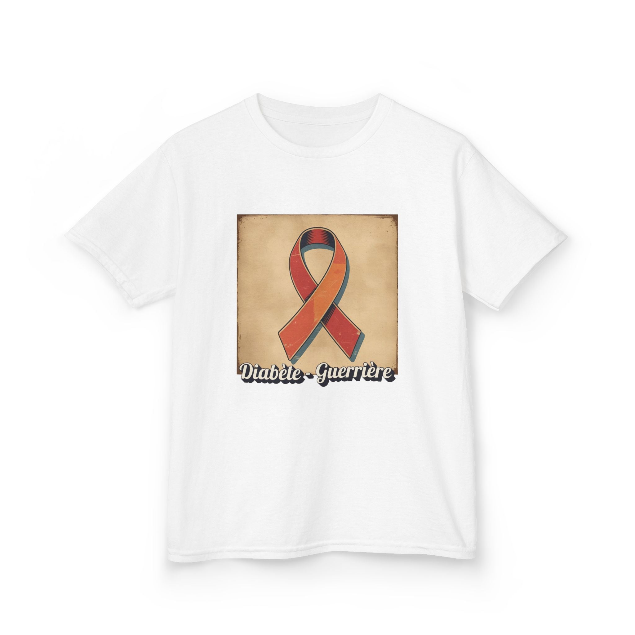 The Diabuddies Store Diabetes Warrior, Retro Look (French / Guerrière) - Kids Tee Diabetes Warrior, Retro Look (French / Guerrière) - Kids Tee: Let your young one show off their strength and style with our "Diabète - Guerrière" Retro Look French Kids Tee!