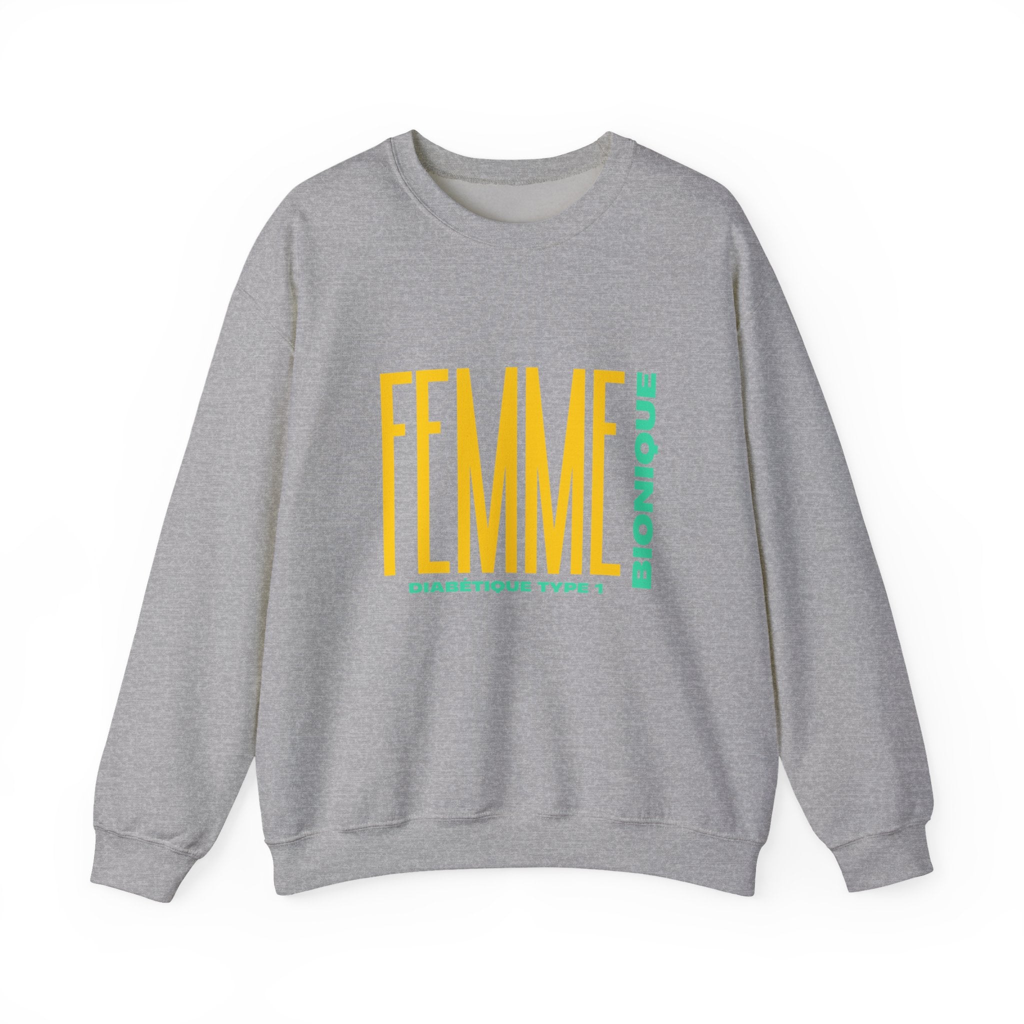 The Diabuddies Store Bionic Woman Diabetes (French) - Unisex Sweatshirt Bionic Woman Diabetes (French) - Unisex Sweatshirt: Unleash your inner Bionic strength! This Unisex Sweatshirt is a powerful statement of resilience, strength, and modern-day heroism