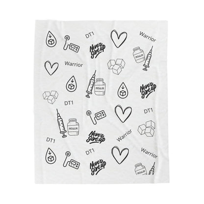 Inspirational Warrior - Velveteen Plush Blanket The Diabuddies Store Blankets $32.52