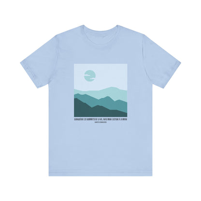 Summiting Life's Mountains Meter in Hand (French) Unisex Tee The Diabuddies Store T-Shirts $22.50