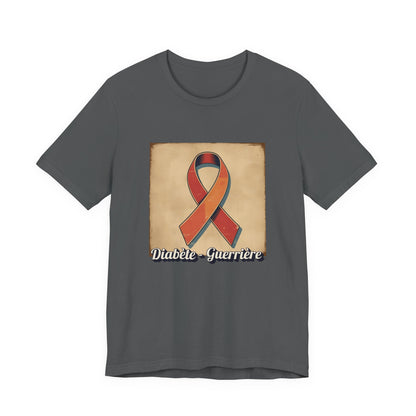 Diabetes Warrior, Retro Style (French/Guerrière) Unisex Tee The Diabuddies Store T-Shirts $22.50