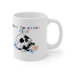 The Diabuddies Store Dead Pancreas Club, Skull & Flowers - Mug 11oz Dead Pancreas Club, Skull & Flowers - Mug 11oz: Welcome to the Dead Pancreas Club! This unique 11oz mug, featuring a cool skull and floral design, is perfect for those with a darkly humor