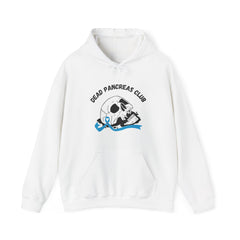The Diabuddies Store Skull & Blue Ribbon, Dead Pancreas Club - Unisex Hoodie Skull & Blue Ribbon, Dead Pancreas Club - Unisex Hoodie: Show strength & support! Unique design for bold diabetes awareness. Hoodie Hoodies $32.41