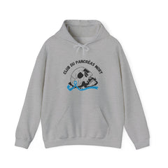 Skull & Blue Ribbon Dead Pancreas Club (French) Hoodie The Diabuddies Store Hoodies $32.41