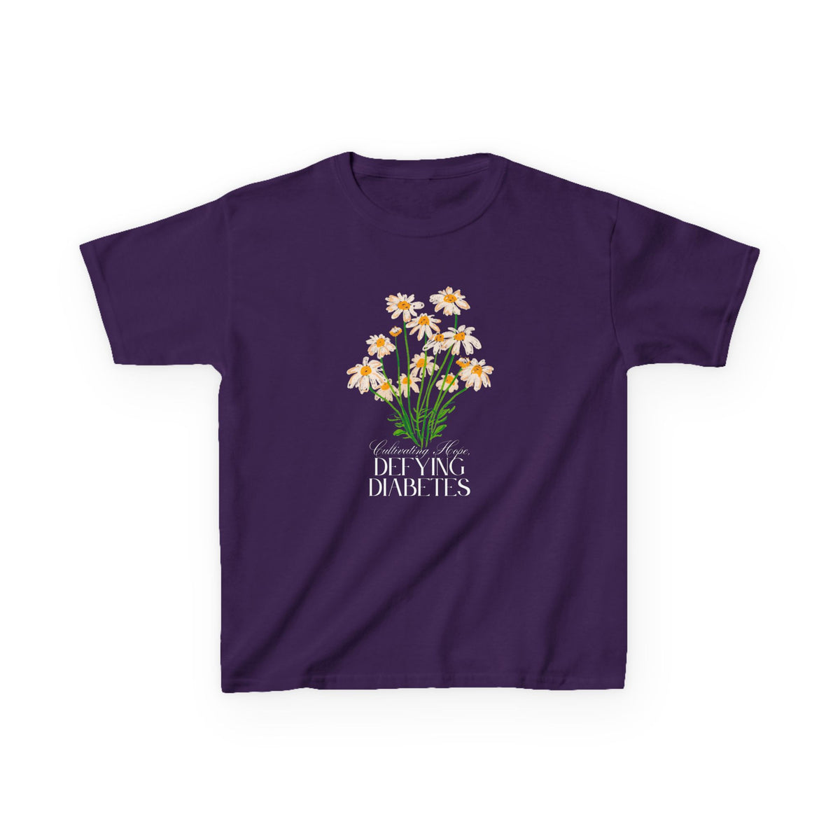 The Diabuddies Store Cultivating Hope, Defying Diabetes - Kids Tee Cultivating Hope, Defying Diabetes - Kids Tee: Wear your message of strength! This tee is a powerful statement of resilience and optimism for kids. T-Shirts $19.22