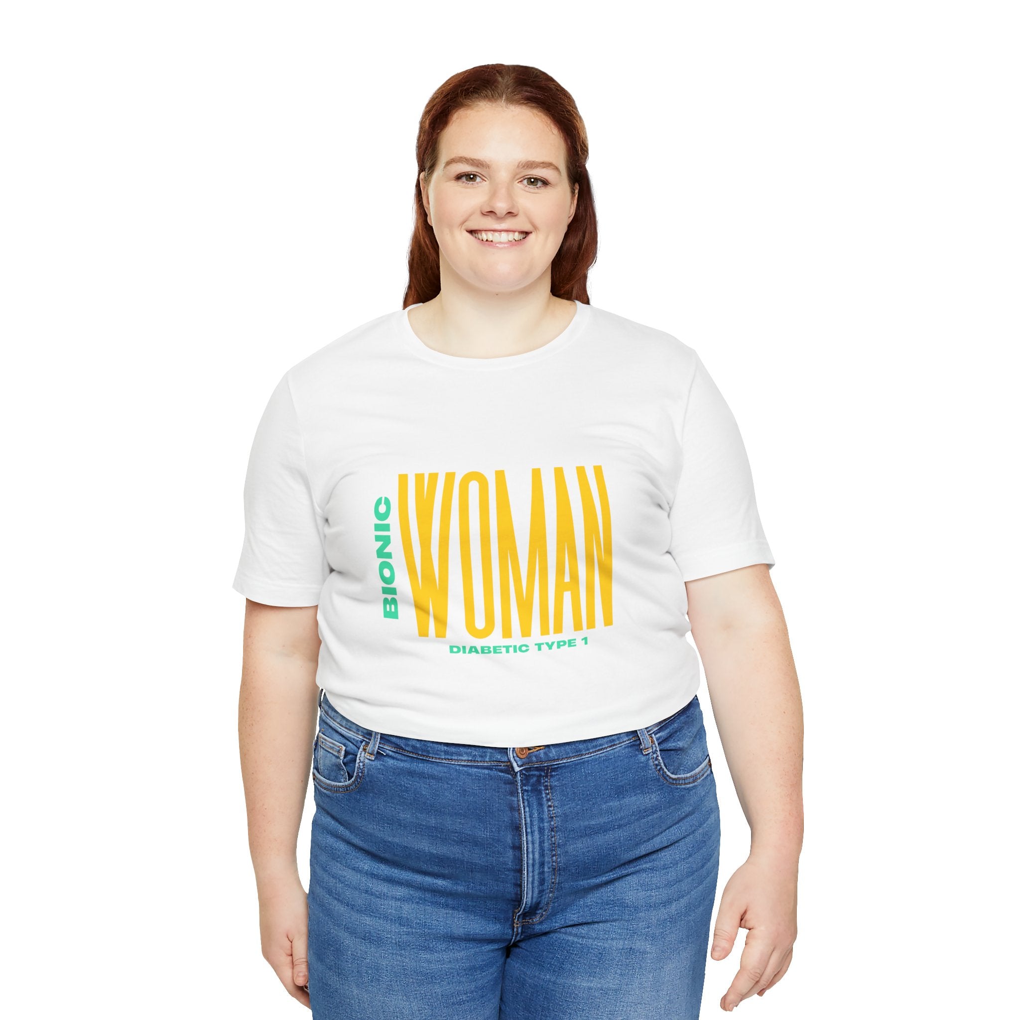 The Diabuddies Store Bionic Woman (Diabetes) - Unisex Tee Bionic Woman (Diabetes) - Unisex Tee: Unleash your inner Bionic strength! This Unisex Tee is a powerful statement of resilience, strength, and modern-day heroism for anyone living with Type 1 Diabe