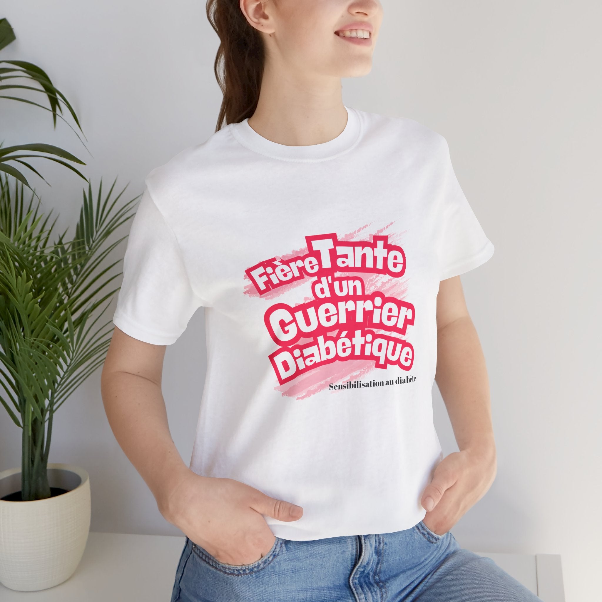 Proud Aunt of Diabetic Warrior (French/Nephew) - Unisex Tee The Diabuddies Store T-Shirts $22.50