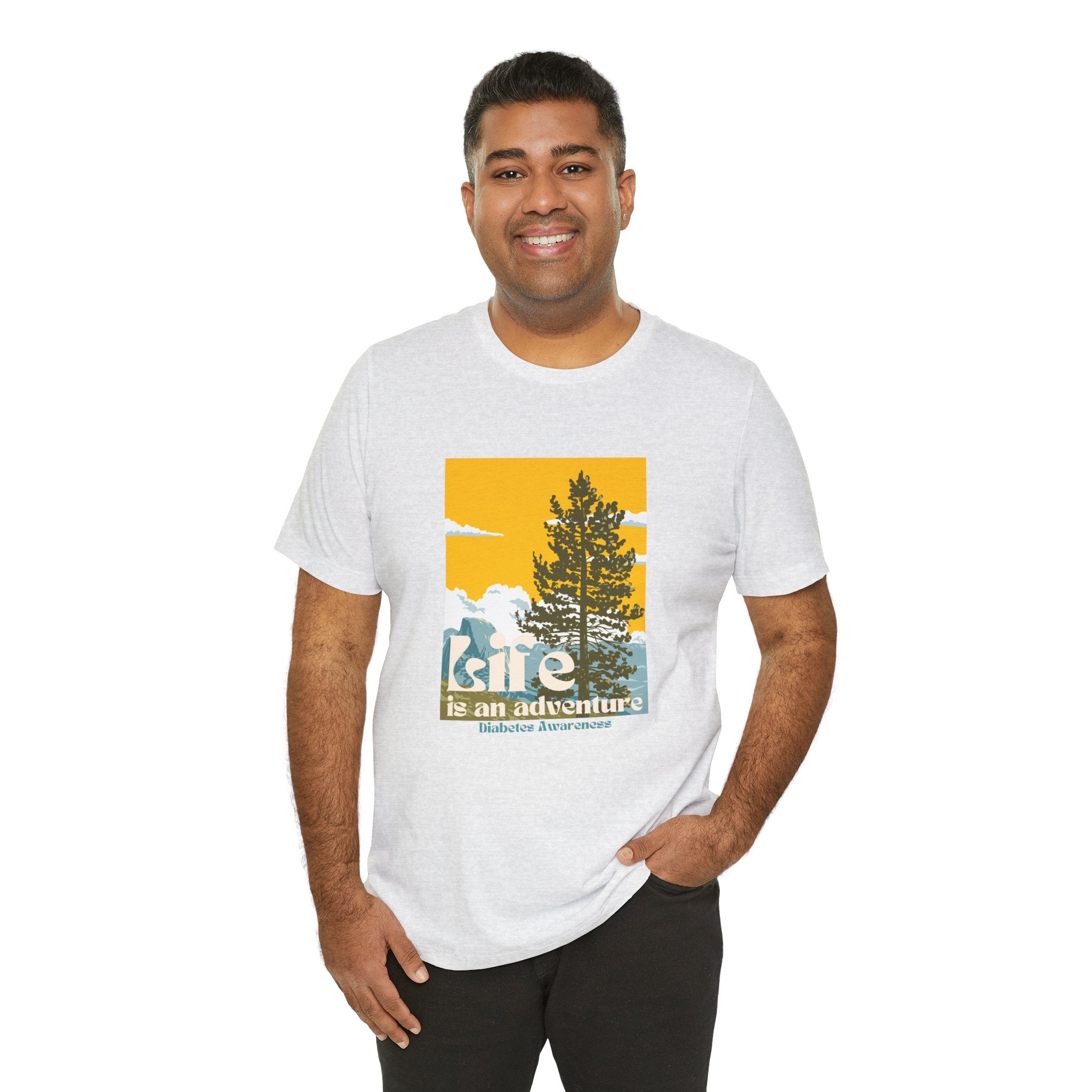 The Diabuddies Store Life is an Adventure, Nature - Unisex Tee Life is an Adventure, Nature - Unisex Tee: Embrace the call of the wild with our "Life is an adventure" Unisex Tee. This shirt is for anyone who finds their soul in the great outdoors, from mo