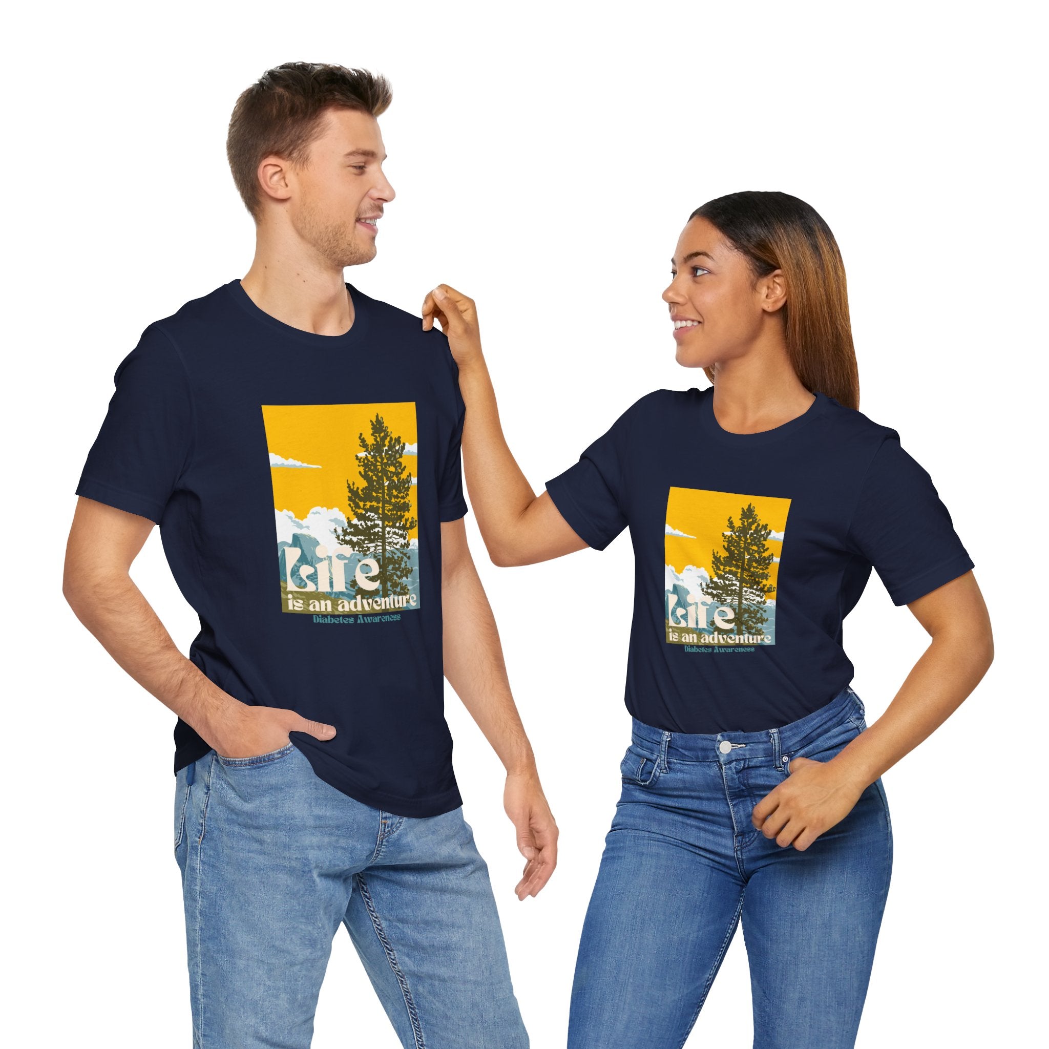 The Diabuddies Store Life is an Adventure, Nature - Unisex Tee Life is an Adventure, Nature - Unisex Tee: Embrace the call of the wild with our "Life is an adventure" Unisex Tee. This shirt is for anyone who finds their soul in the great outdoors, from mo