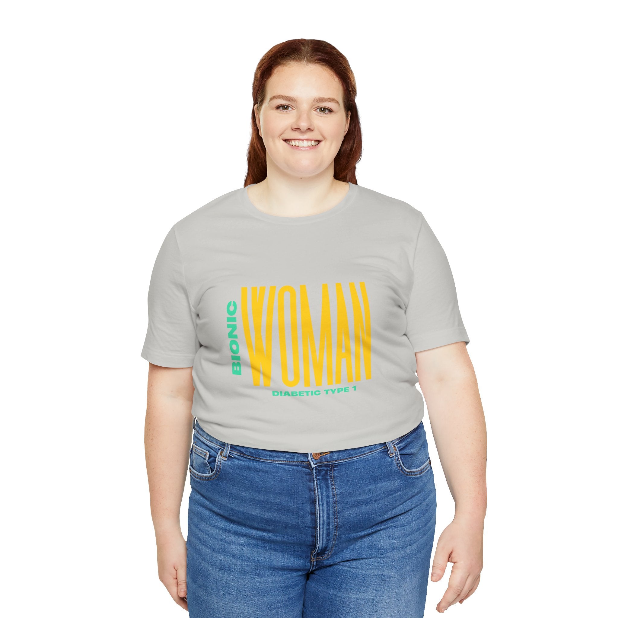 The Diabuddies Store Bionic Woman (Diabetes) - Unisex Tee Bionic Woman (Diabetes) - Unisex Tee: Unleash your inner Bionic strength! This Unisex Tee is a powerful statement of resilience, strength, and modern-day heroism for anyone living with Type 1 Diabe