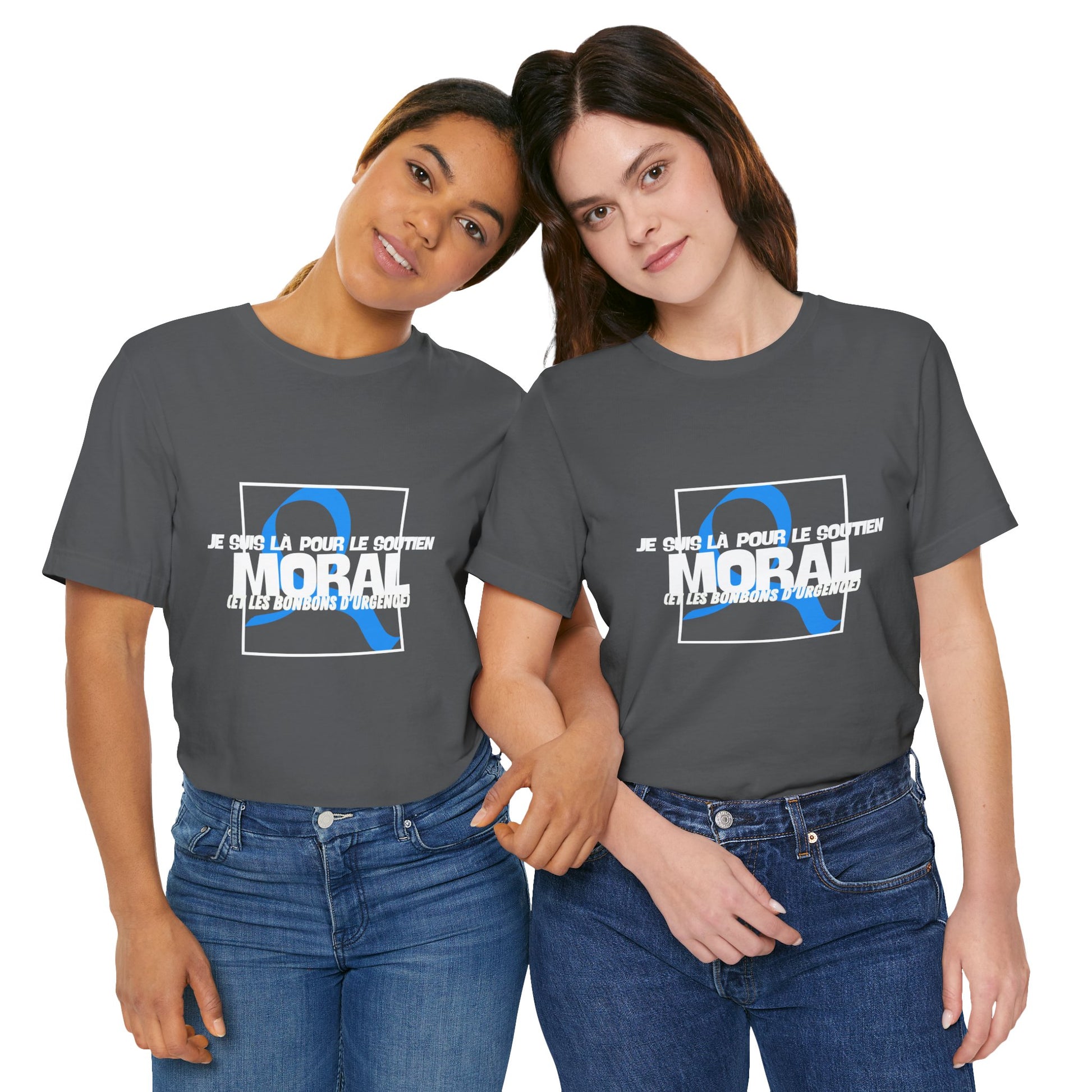 The Diabuddies Store Moral Support and Emergency Candy (French) - Unisex Tee Moral Support and Emergency Candy (French) - Unisex Tee: Being a friend to someone with diabetes means being ready for anything – from offering a listening ear to, well, having s