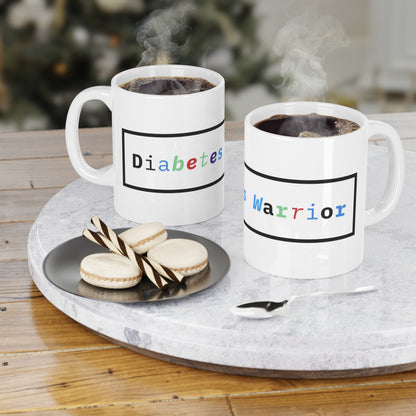 The Diabuddies Store Diabetes Warrior - Mug 11oz Diabetes Warrior - Mug 11oz: Start your day with strength and a powerful message with our "Diabetes Warrior" 11oz ceramic mug. This thoughtfully designed mug is more than just a cup; it's a daily affirmatio