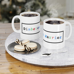 The Diabuddies Store Diabetes Warrior - Mug 11oz Diabetes Warrior - Mug 11oz: Start your day with strength and a powerful message with our "Diabetes Warrior" 11oz ceramic mug. This thoughtfully designed mug is more than just a cup; it's a daily affirmatio