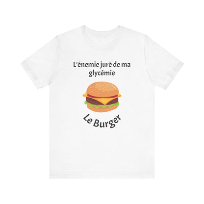 Blood Sugar's Arch Nemesis: The Burger (French) - Unisex Tee The Diabuddies Store T-Shirts $24.25