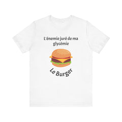 Blood Sugar's Arch Nemesis: The Burger (French) - Unisex Tee The Diabuddies Store T-Shirts $24.25