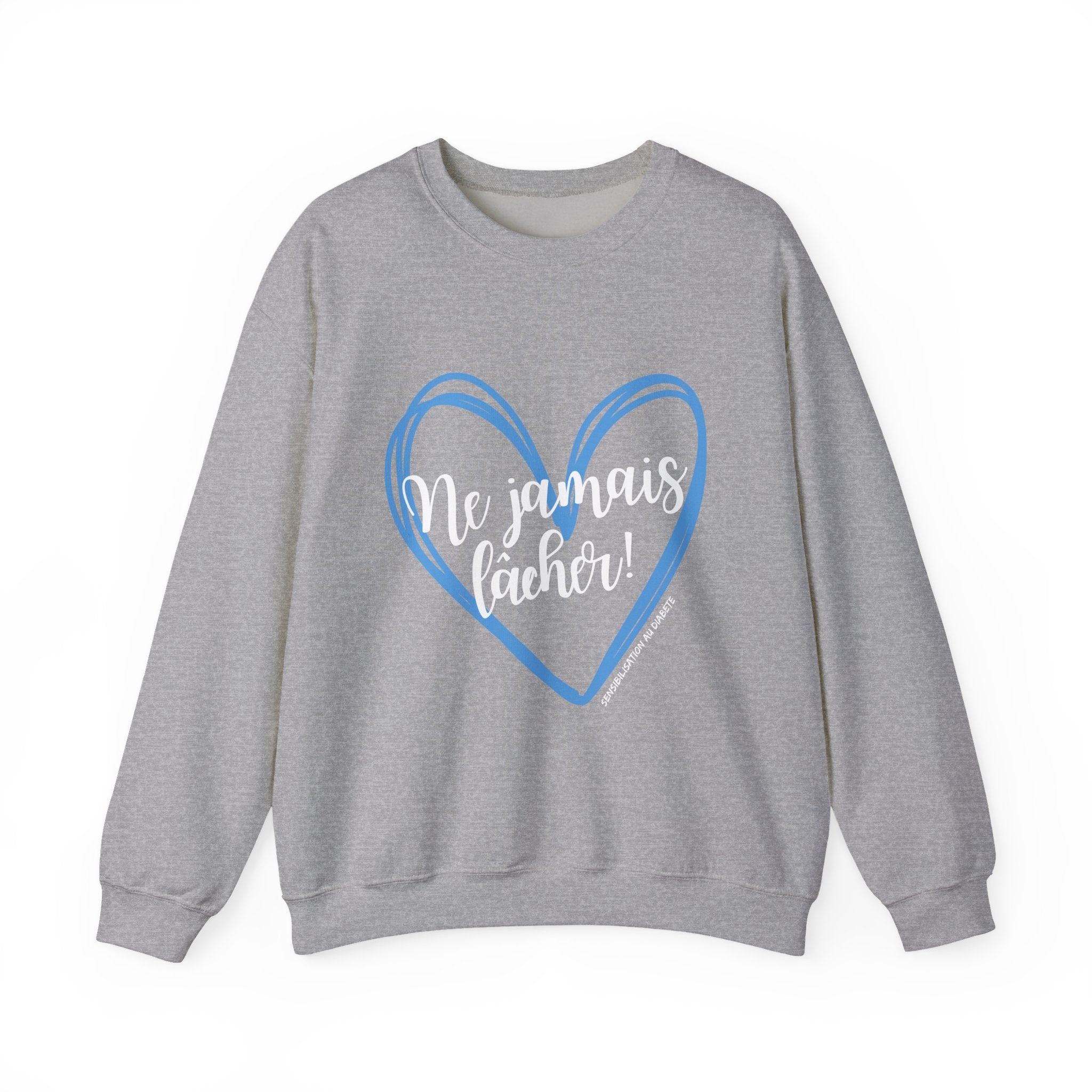 The Diabuddies Store Never Give Up French - Unisex Sweatshirt Never Give Up French - Unisex Sweatshirt: Help bring awareness to diabetes. some battles are fought within, and this sweatshirt is a testament to your strength. Sweatshirts Sweatshirt Casual Ou