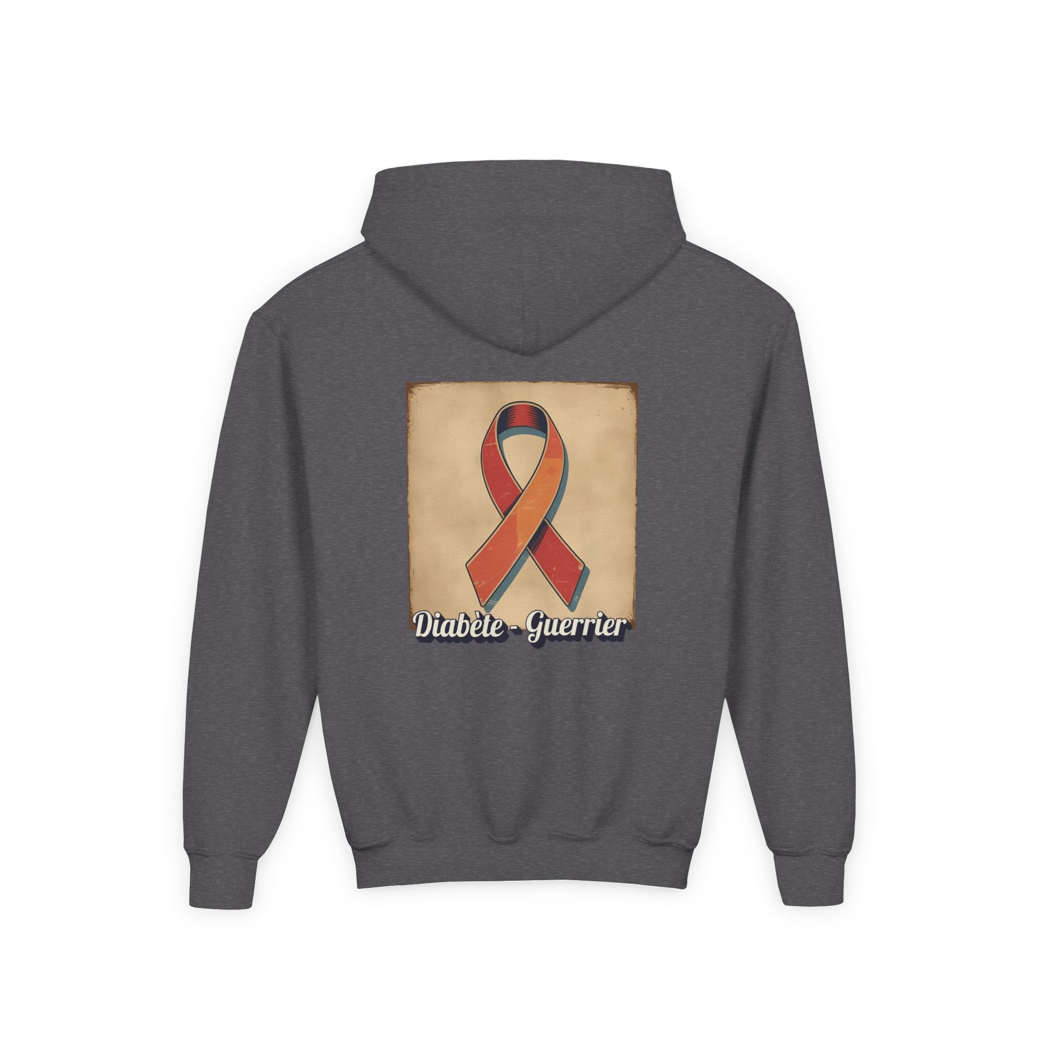 The Diabuddies Store Diabetes Warrior, Retro Look French - Guerrier Youth Hoodie Diabetes Warrior, Retro Look French - Guerrier Youth Hoodie: Let your young one show off their strength and style with our French Youth Hoodie! Hoodies $32.49