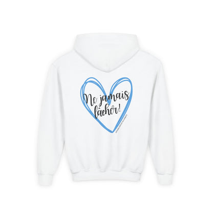 The Diabuddies Store Never Give Up French - Youth Hoodie Never Give Up French - Youth Hoodie: A powerful statement for the young warriors of the diabetes community. This French "Ne jamais lâcher" hoodie is the perfect way to share a message of strength, r