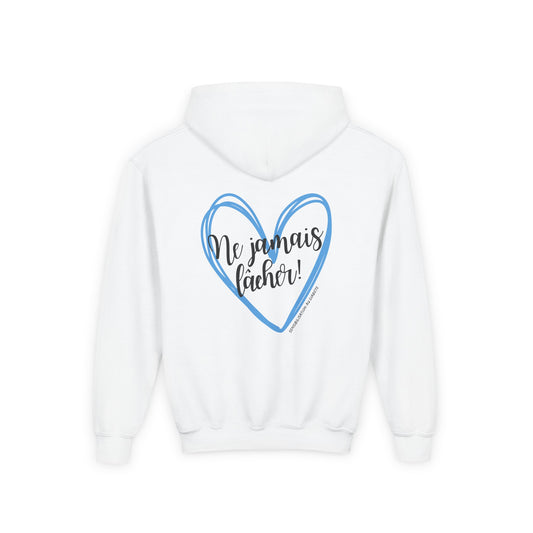 The Diabuddies Store Never Give Up French - Youth Hoodie Never Give Up French - Youth Hoodie: A powerful statement for the young warriors of the diabetes community. This French "Ne jamais lâcher" hoodie is the perfect way to share a message of strength, r